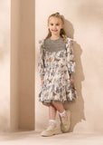 ANGEL & ROCKET LYRA BUTTERFLY PRINT TIERED DRESS