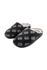 LOUD APPAREL "KISS" LOUD EYES ALLOVER PRINT SLIPPERS