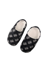 LOUD APPAREL "KISS" LOUD EYES ALLOVER PRINT SLIPPERS