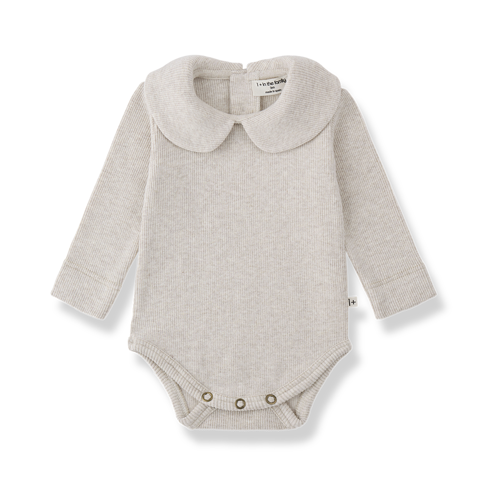 1+ IN THE FAMILY 2PC PETER PAN COLLAR BODYSUIT WITH CHECKED ROMPER SET