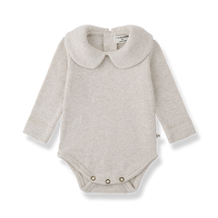 1+ IN THE FAMILY 2PC PETER PAN COLLAR BODYSUIT WITH CHECKED ROMPER SET