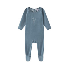 OUBON DUCK PRINT VELOUR FOOTIE