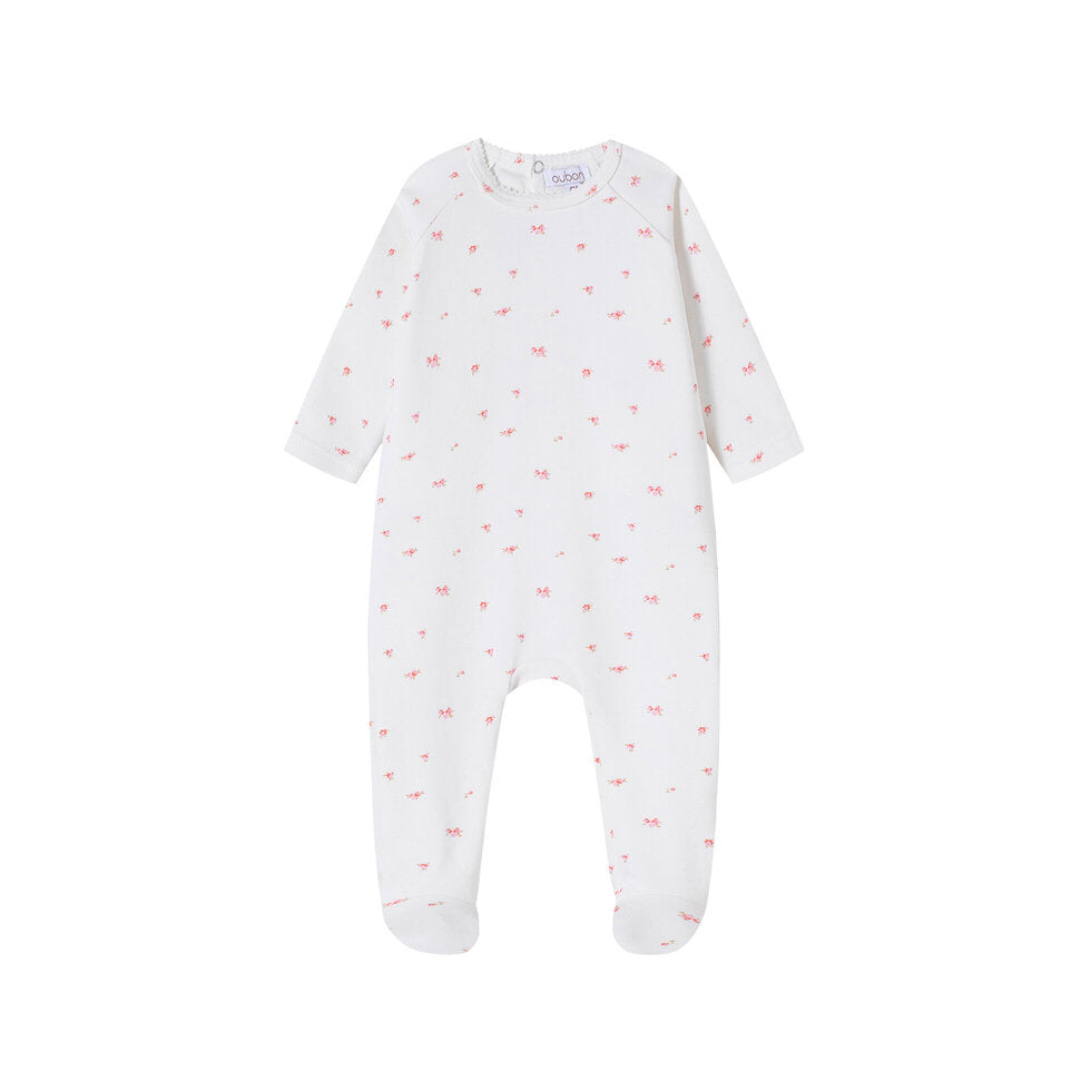 OUBON 2PC FLORAL PRINT FOOTIE + HAT