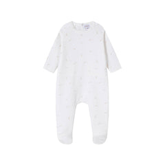 OUBON 2PC FLORAL BUD PRINT FOOTIE + HAT SET