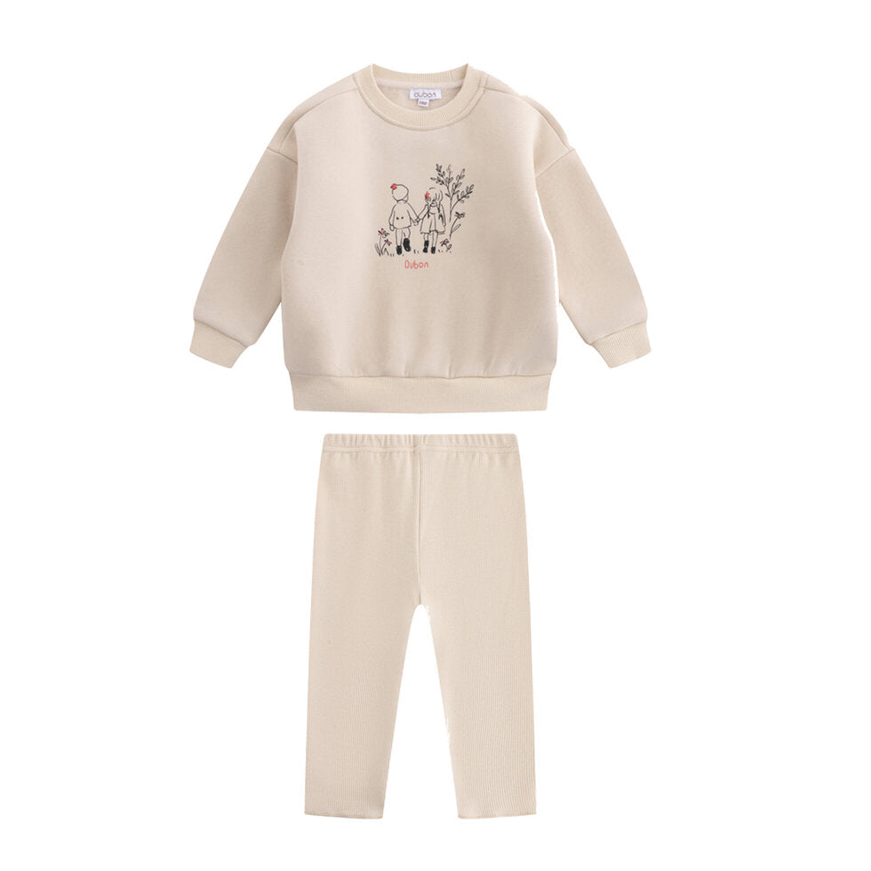 OUBON 2PC FOREST GRAPHIC SWEAT SET