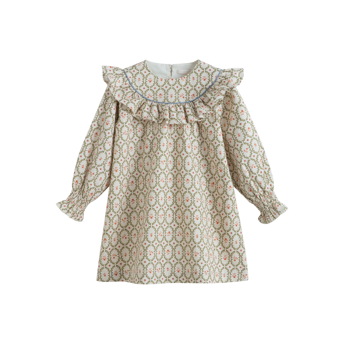 CERA UNA VOLTA EMMA OFF SHOULDER RUFFLE PRINTED TWILL DRESS
