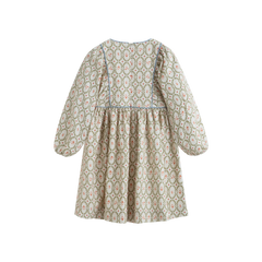 CERA UNA VOLTA KANA TRIM PRINTED TWILL DRESS