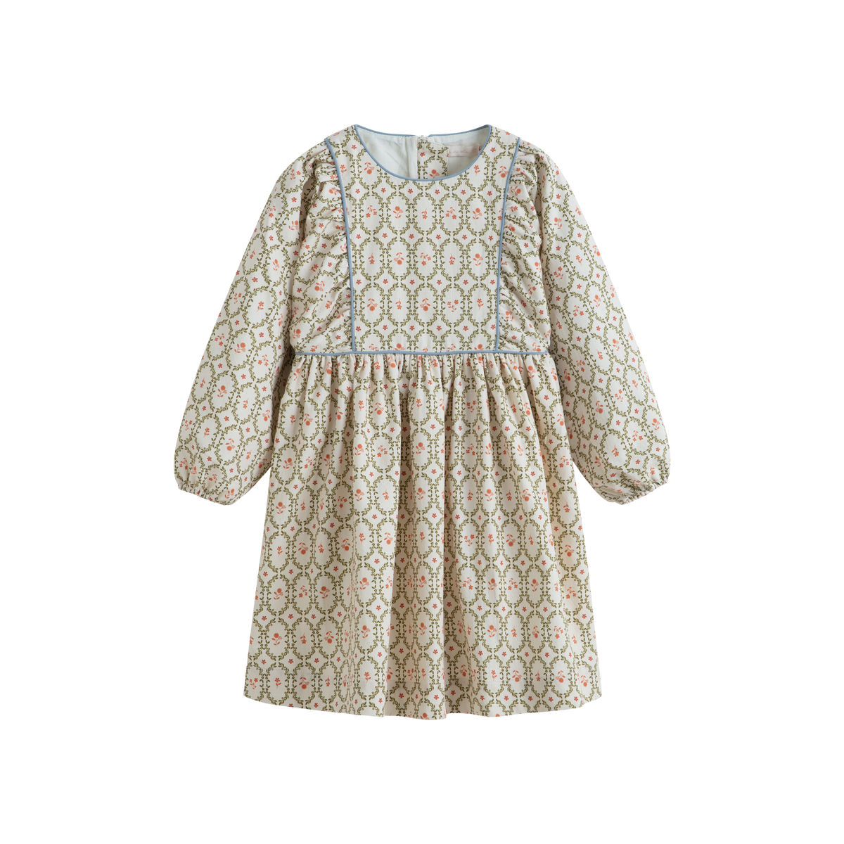 CERA UNA VOLTA KANA TRIM PRINTED TWILL DRESS