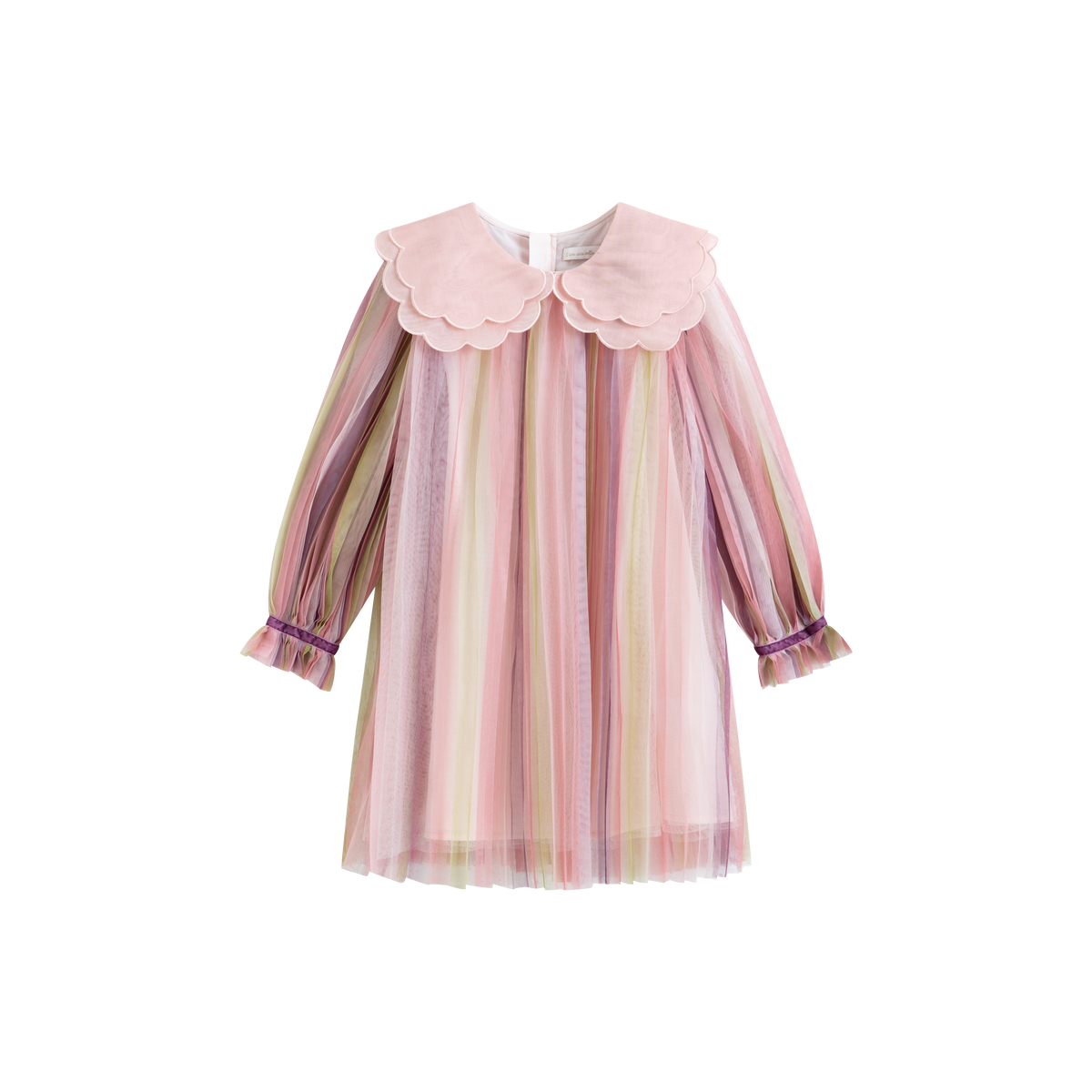 CERA UNA VOLTA REENA DOUBLE COLLAR PLEATED TULLE DRESS