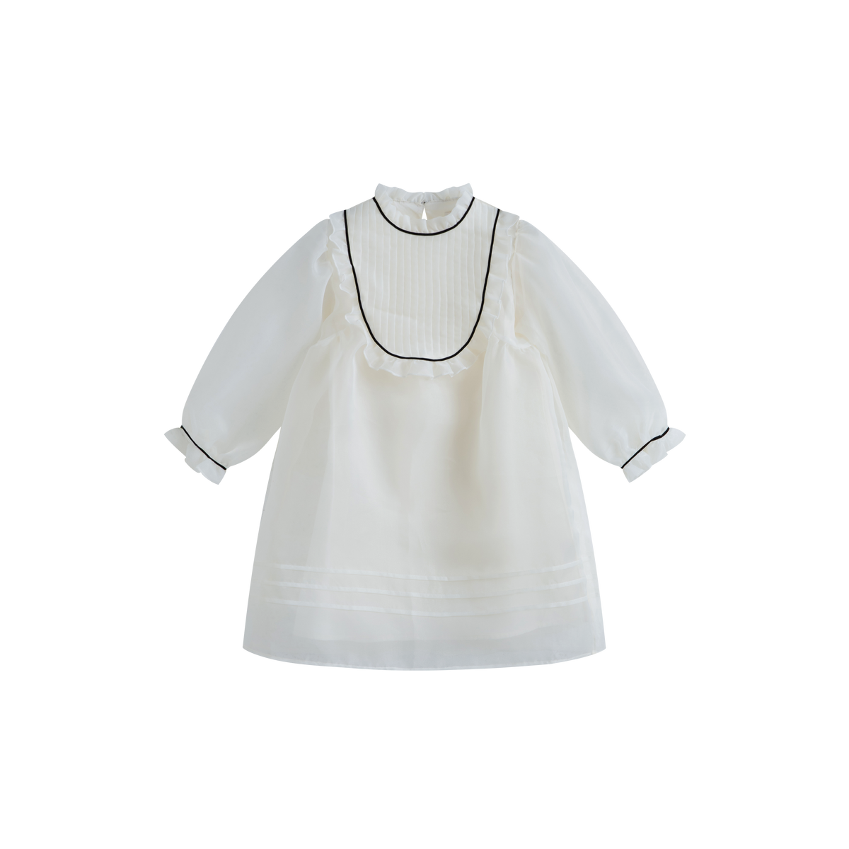 CERA UNA VOLTA MERCEDES RUFFLE BIB TOP ORGANZA DRESS