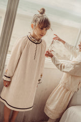 THE LITTLE POETS CARMO EMBROIDERED DETAIL DRESS