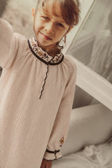THE LITTLE POETS CARMO EMBROIDERED DETAIL DRESS