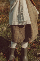 THE LITTLE POETS SOPHIA PLAID EMBROIDERED COLLAR DRESS