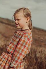 THE LITTLE POETS 2PC ELISE EMBROIDERED CHECKED SHIRT WITH AMALIA SKIRT