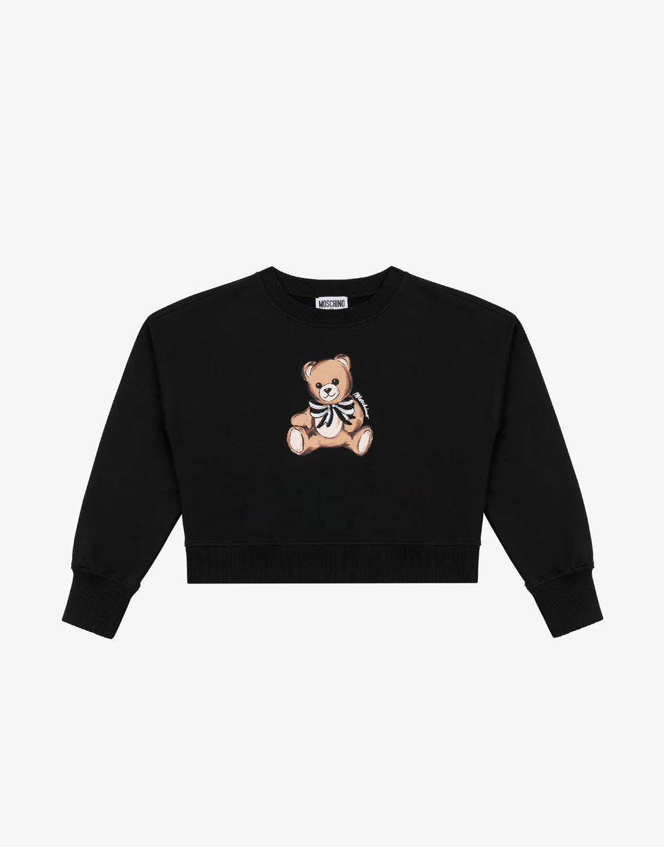 MOSCHINO LONG SLEEVE BEAR WITH BOW GRAPHIC MOSCHINO SWEATSHIRT
