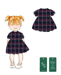 EMPORIO ARMANI SHORT SLEEVE PLAID DRESS