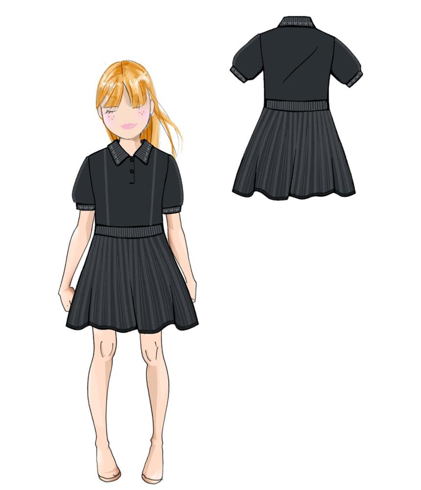 EMPORIO ARMANI SHORT SLEEVE KNIT POLO DRESS