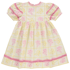 BEBE ORGANIC ALBA PATCHWORK EMBROIDERED DRESS
