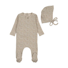 BEE & DEE 2PC ALL OVER PRINT FOOTIE WITH BEANIE SET