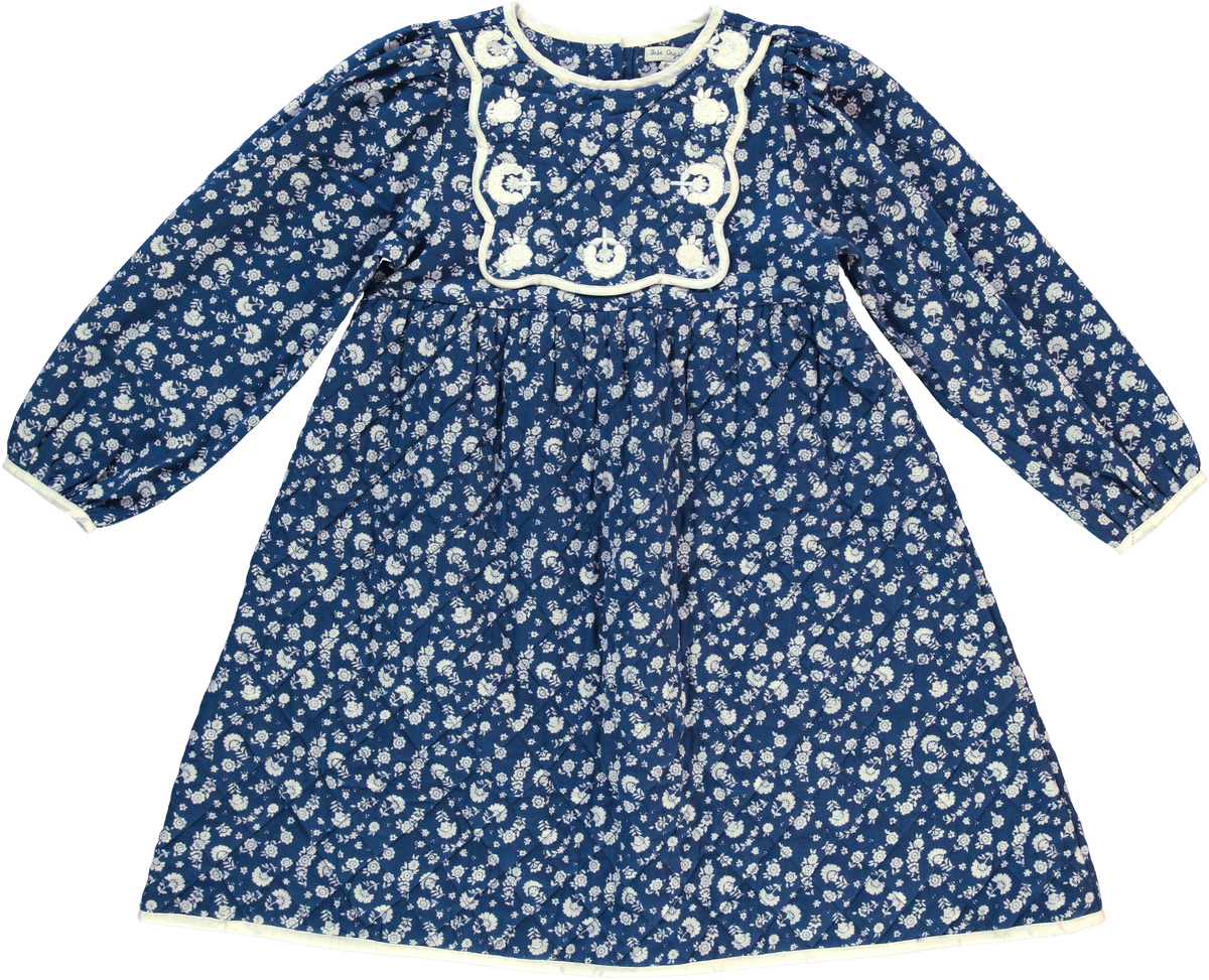 BEBE ORGANIC AMARI DITSY FLORAL BIB COLLAR DRESS