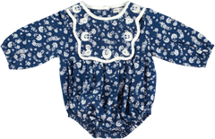BEBE ORGANIC AMARI DITSY FLORAL BIB COLLAR  ROMPER