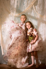 FRANCESCA GUILIANO PUFF SLEEVE FLORAL DRESS