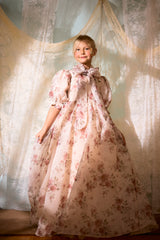 FRANCESCA GUILIANO ORGANZA NECK TIE FLORAL GOWN