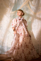 FRANCESCA GUILIANO ORGANZA NECK TIE FLORAL GOWN