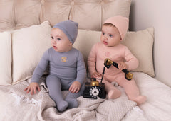 MINILABEL 2PC ANTIQUE PHONE FOOTIE WITH BEANIE SET