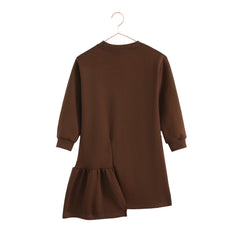 RETRO KID ARDEN SCUBA SIDE RUFFLE DRESS
