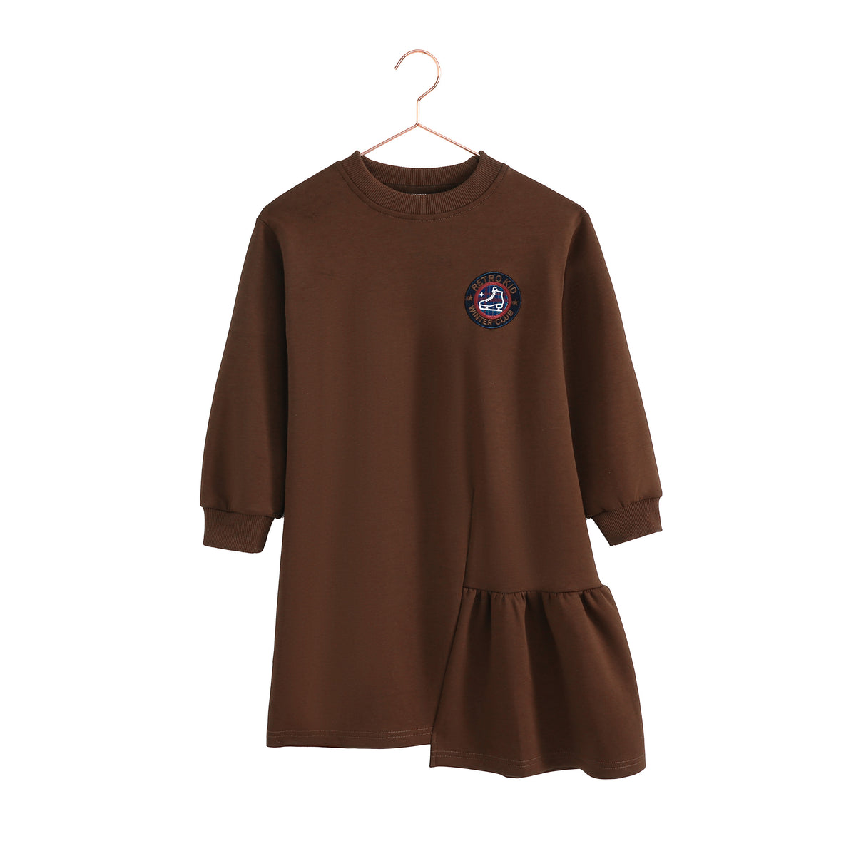 RETRO KID ARDEN SCUBA SIDE RUFFLE DRESS