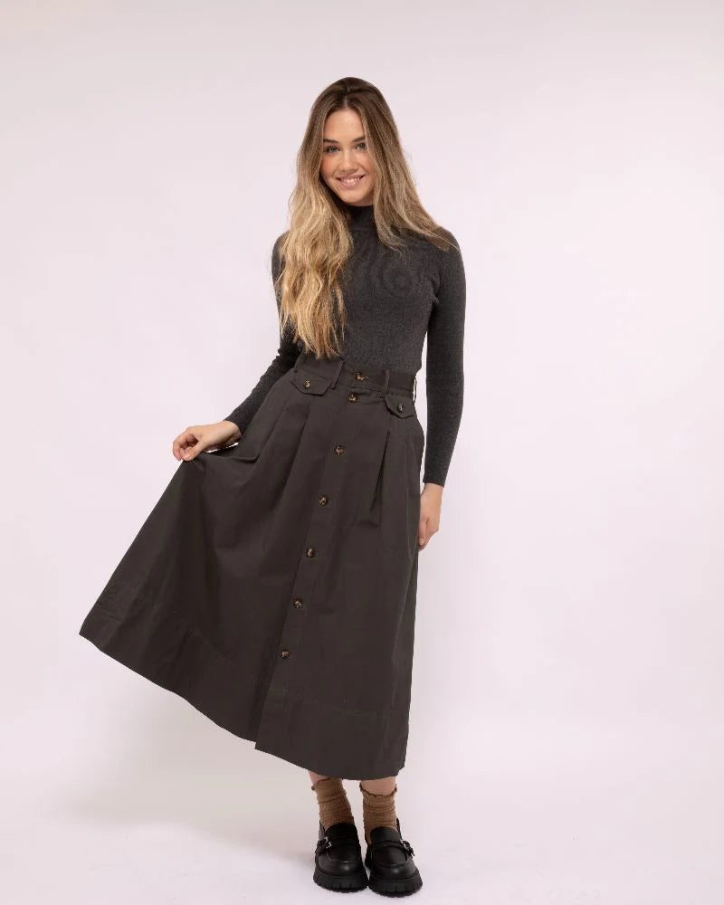ONE TWENTY BUTTON SKIRT