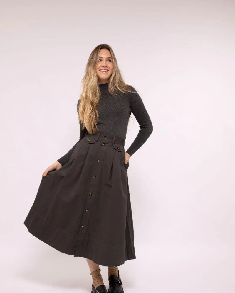 ONE TWENTY LEATHER PATCH SWEATER