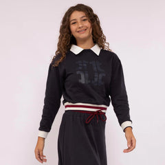 ONE TWENTY SIGNATURE COLLAR SWEATSHIRT