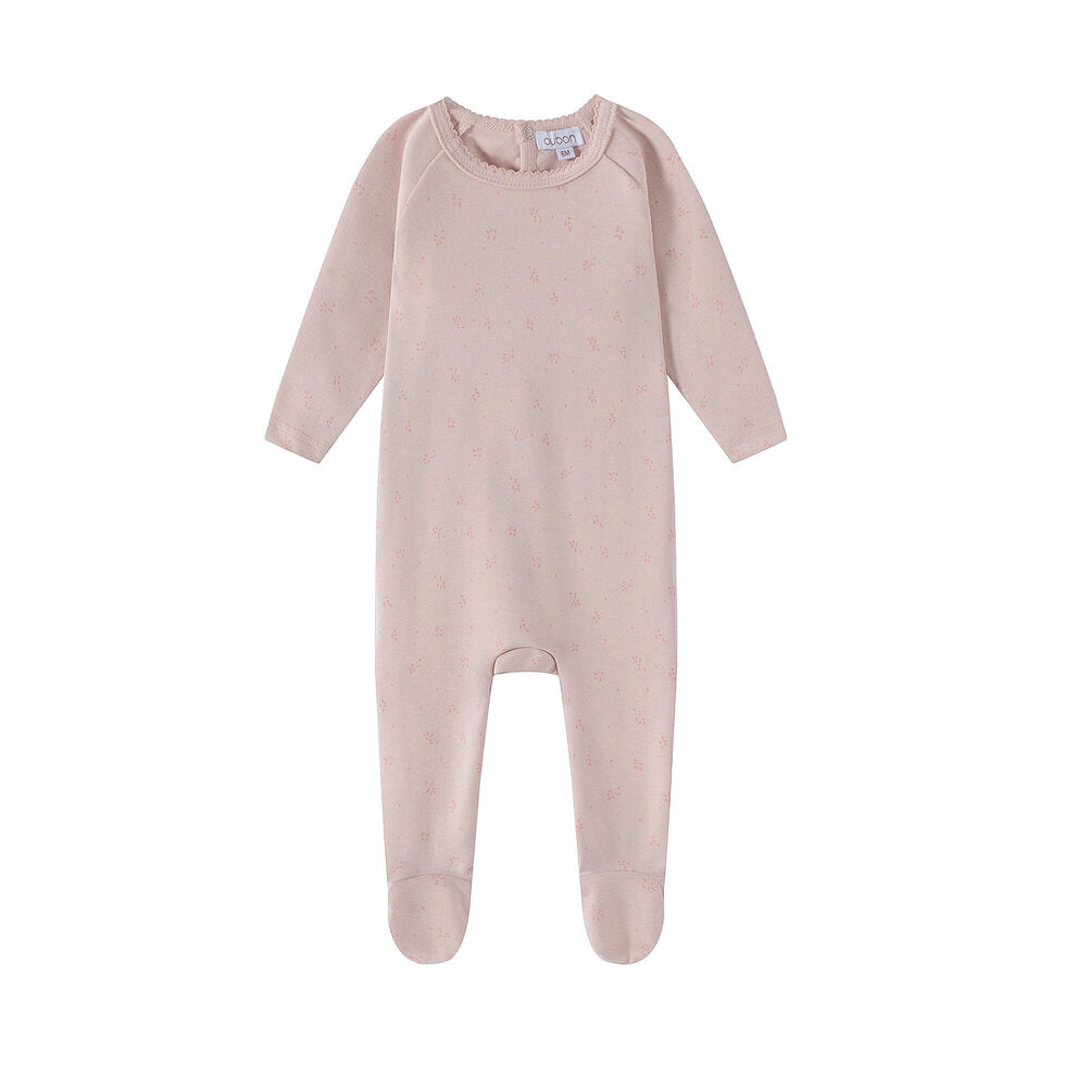 OUBON 2PC FLORAL PRINT FOOTIE WITH BONNET SET