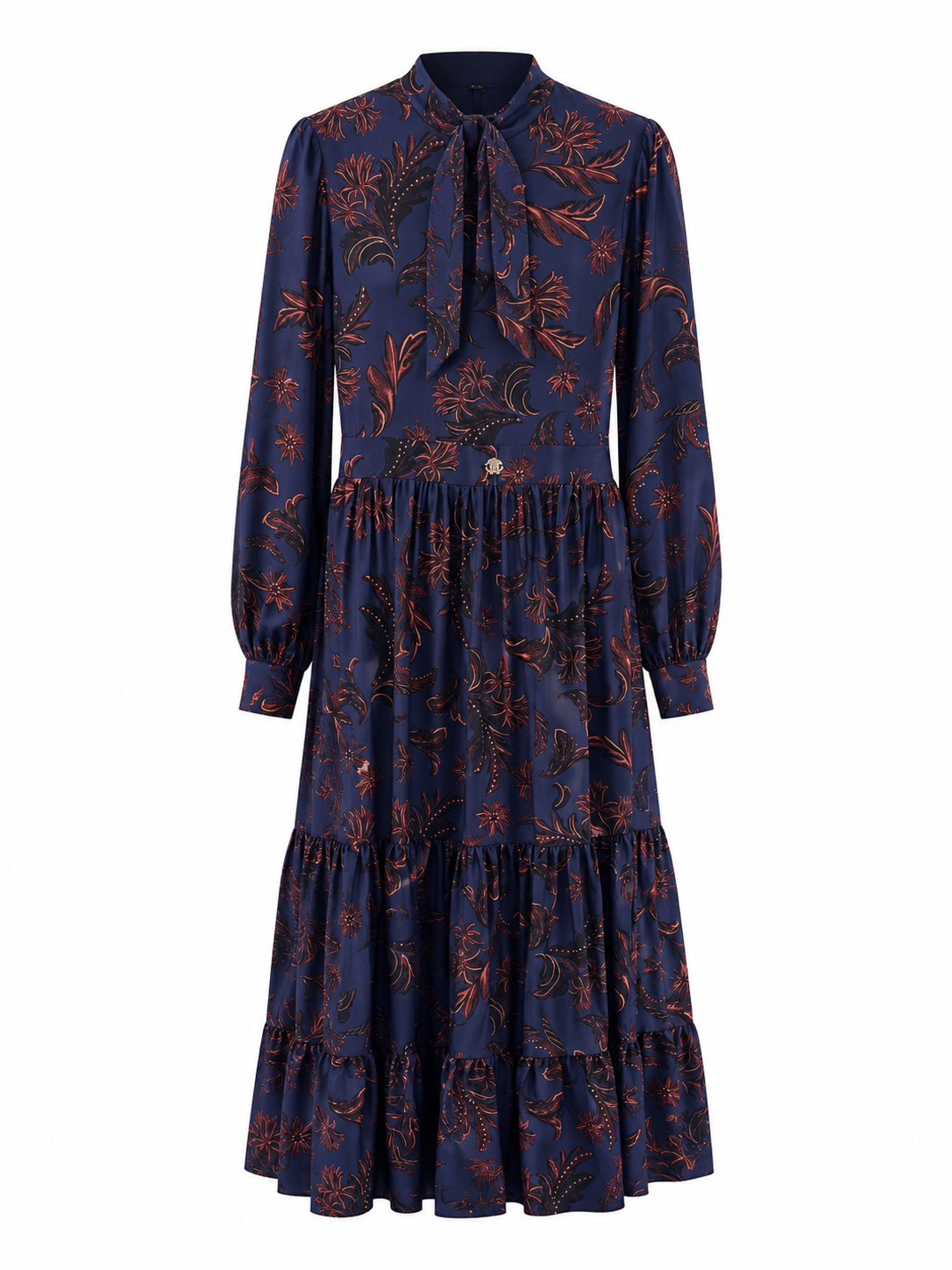 ROBERTO CAVALLI FRONT TIE FLORAL DRESS