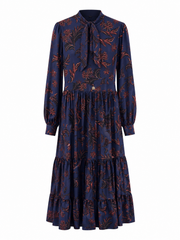 ROBERTO CAVALLI FRONT TIE FLORAL DRESS