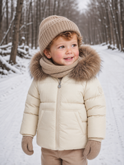 SCOTCH BONNET PUFFER COAT WITH DOWN HOODED FUR