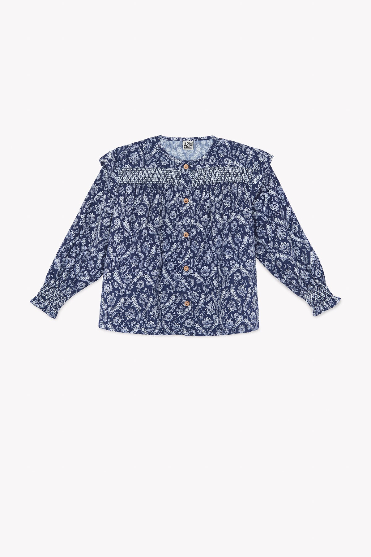 BONTON 2PC SMOCKED PAISLEY TOP AND SKIRT SET