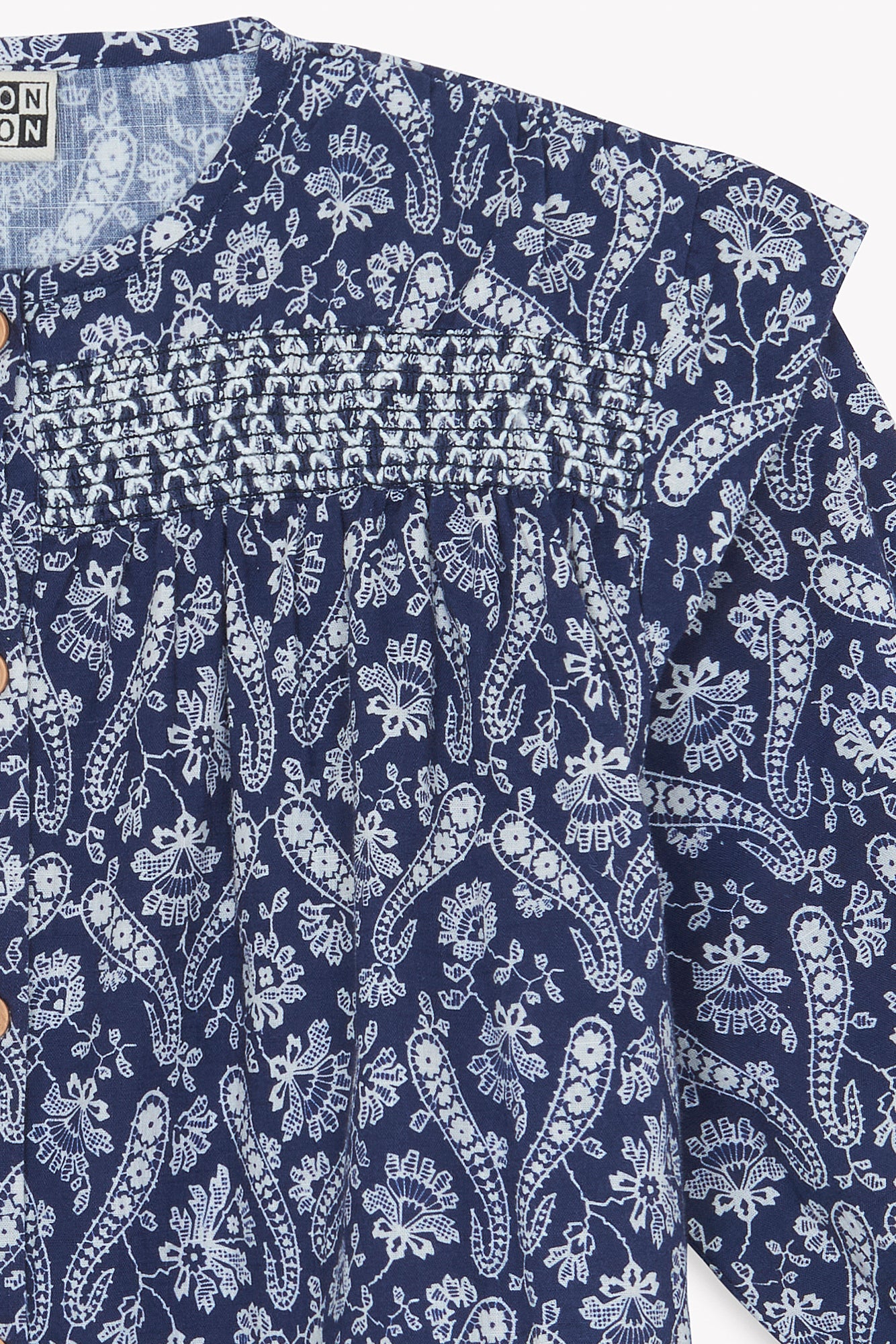 BONTON 2PC SMOCKED PAISLEY TOP AND SKIRT SET