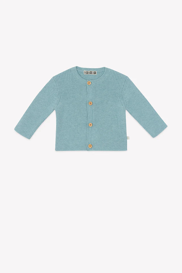 BONTON 2PC VINTAGE KNIT CARDIGAN AND PANT SET