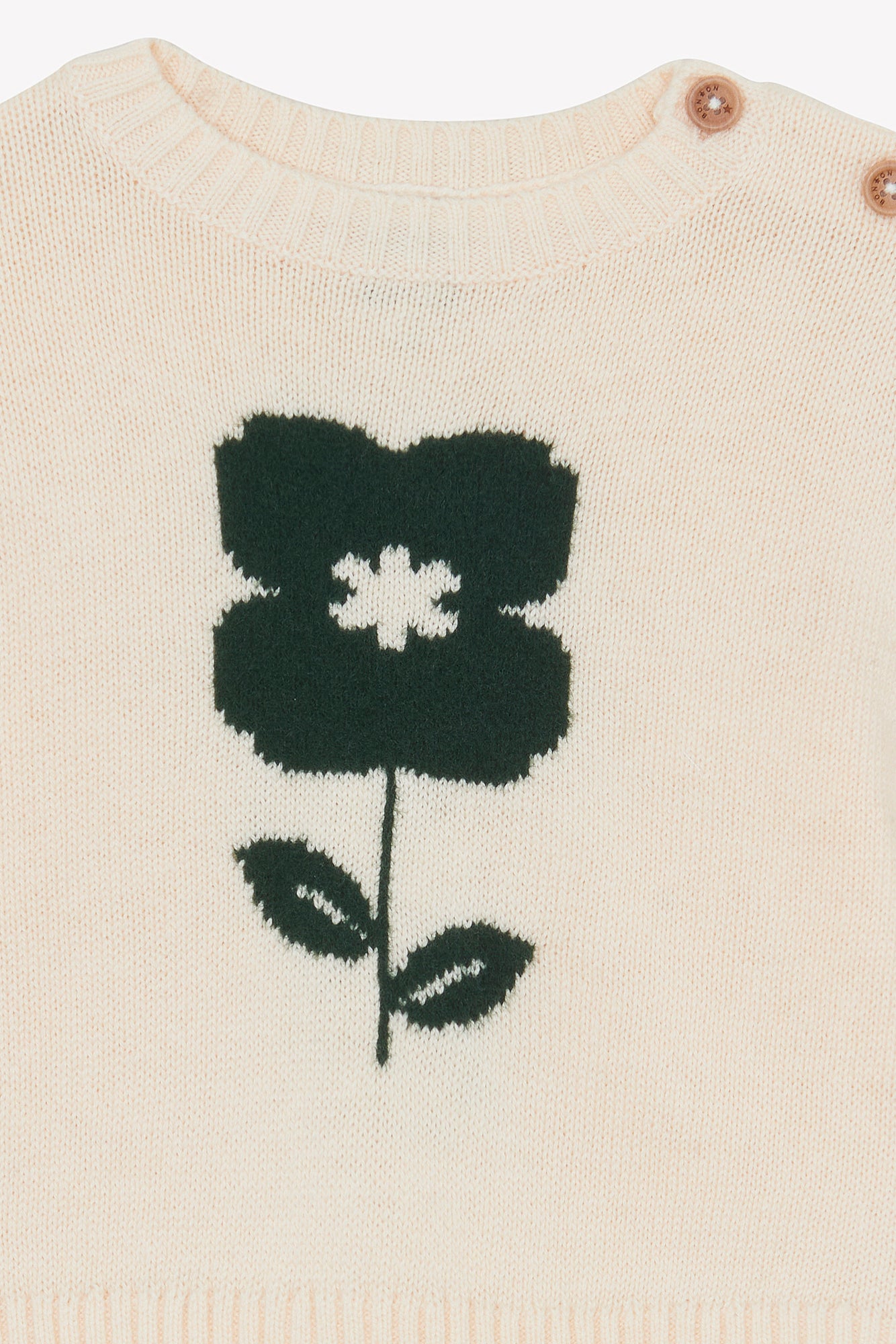 BONTON FLOWER MISTY KNIT SWEATER