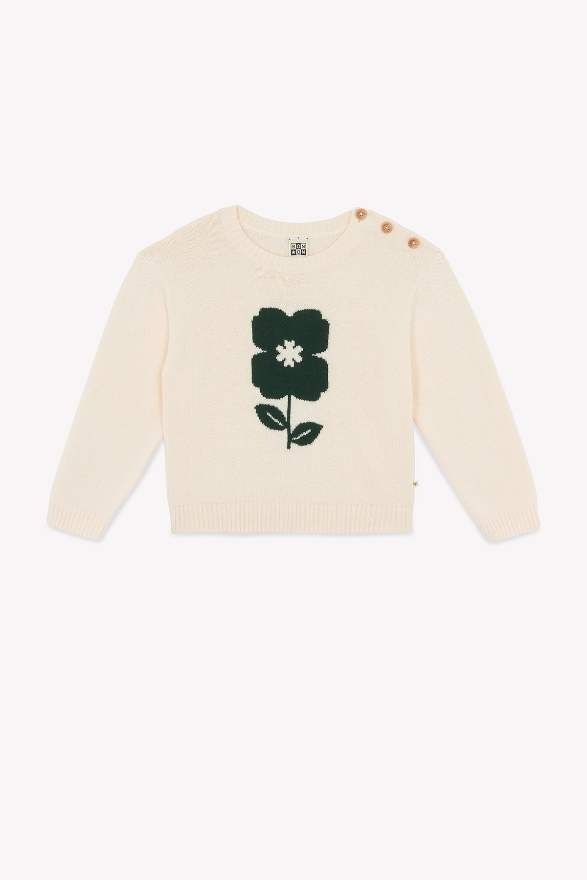 BONTON FLOWER MISTY KNIT SWEATER