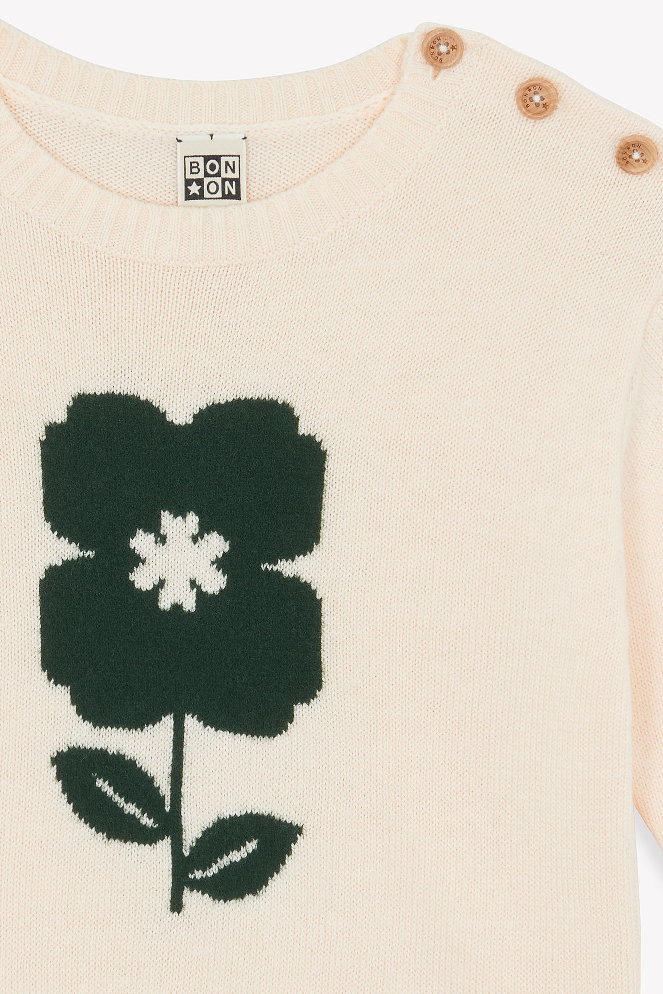 BONTON FLOWER MISTY KNIT SWEATER