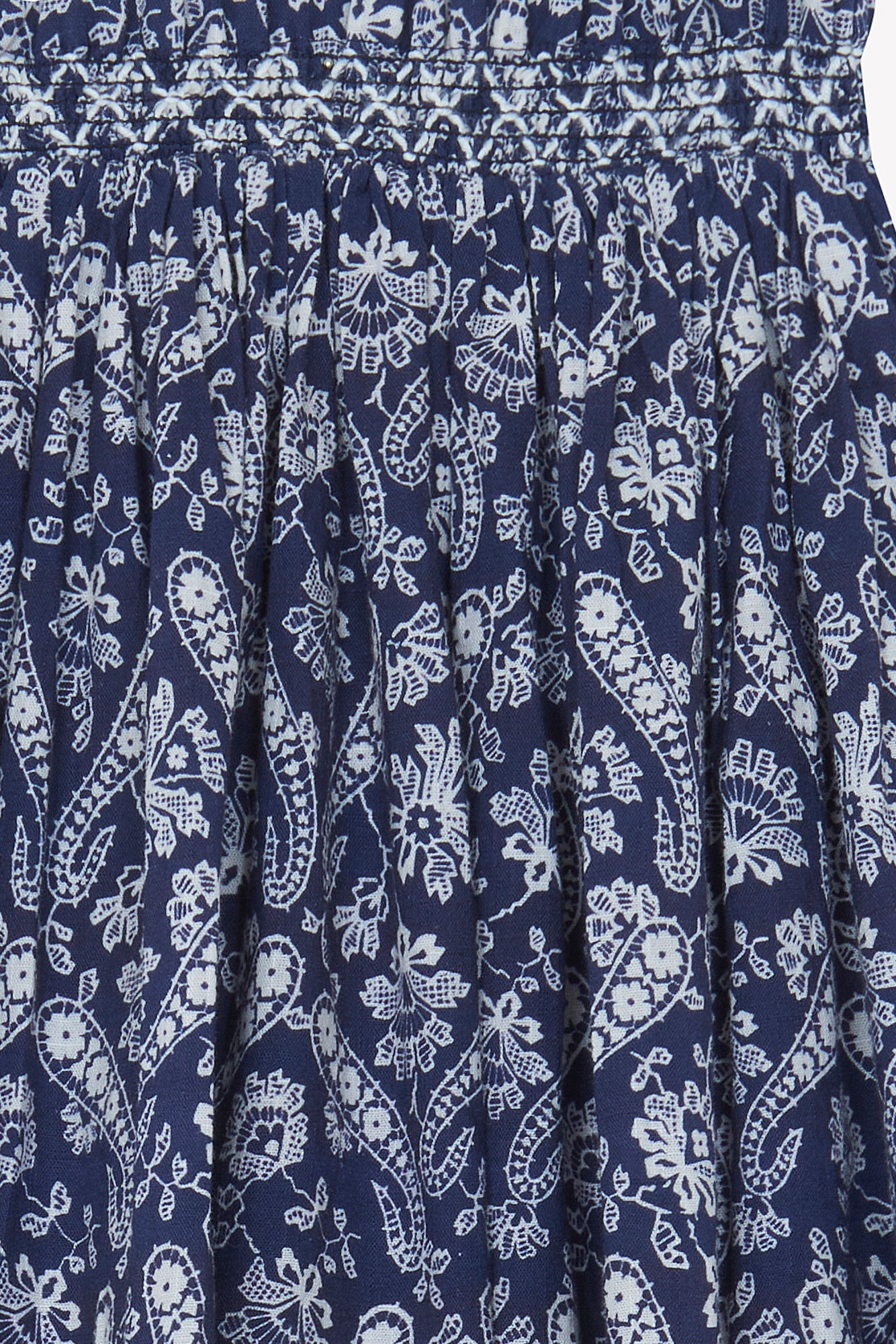 BONTON 2PC SMOCKED PAISLEY TOP AND SKIRT SET