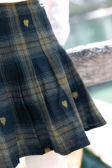 BONTON HEART PLAID SKIRT