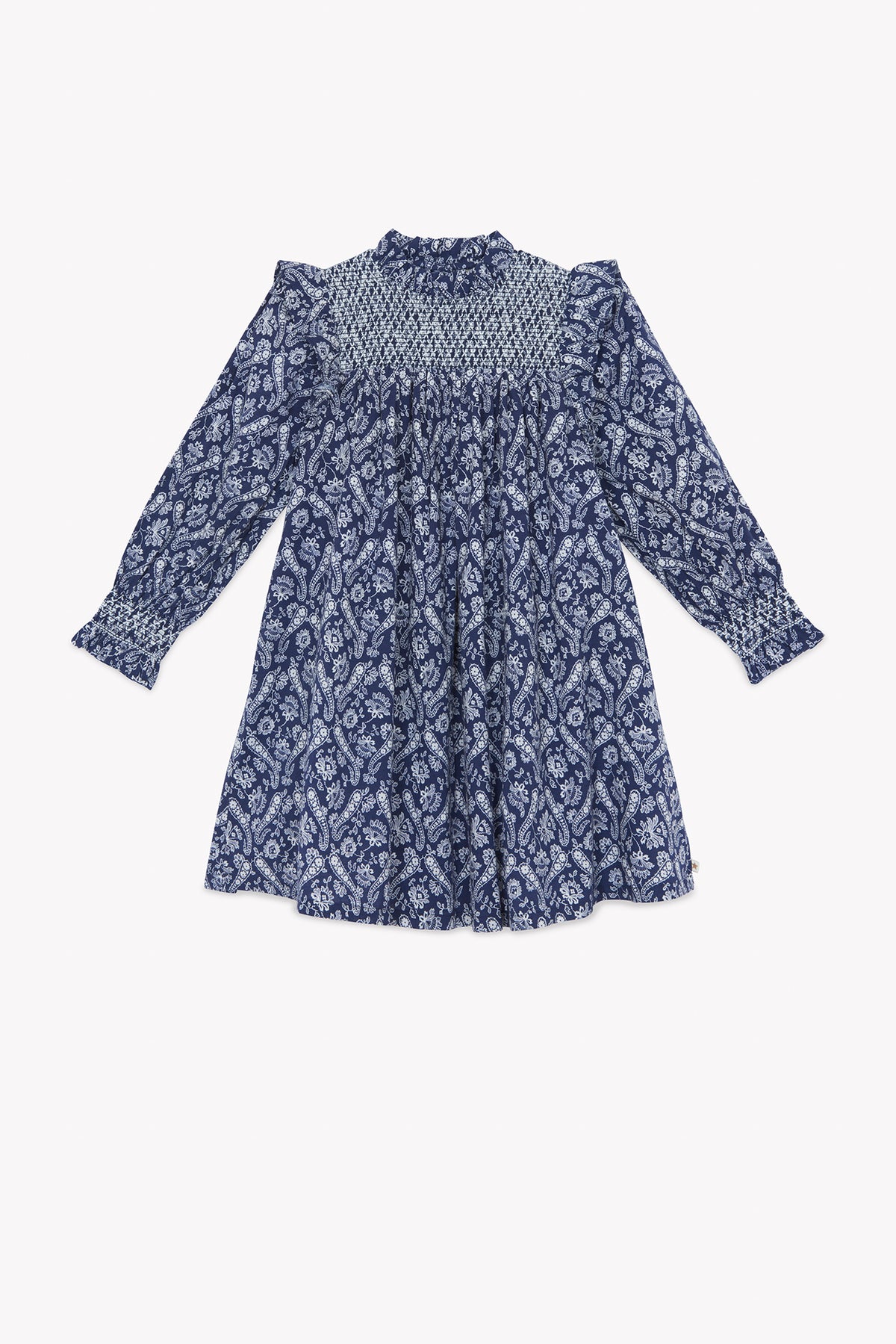 BONTON SMOCKED PAISLEY DRESS