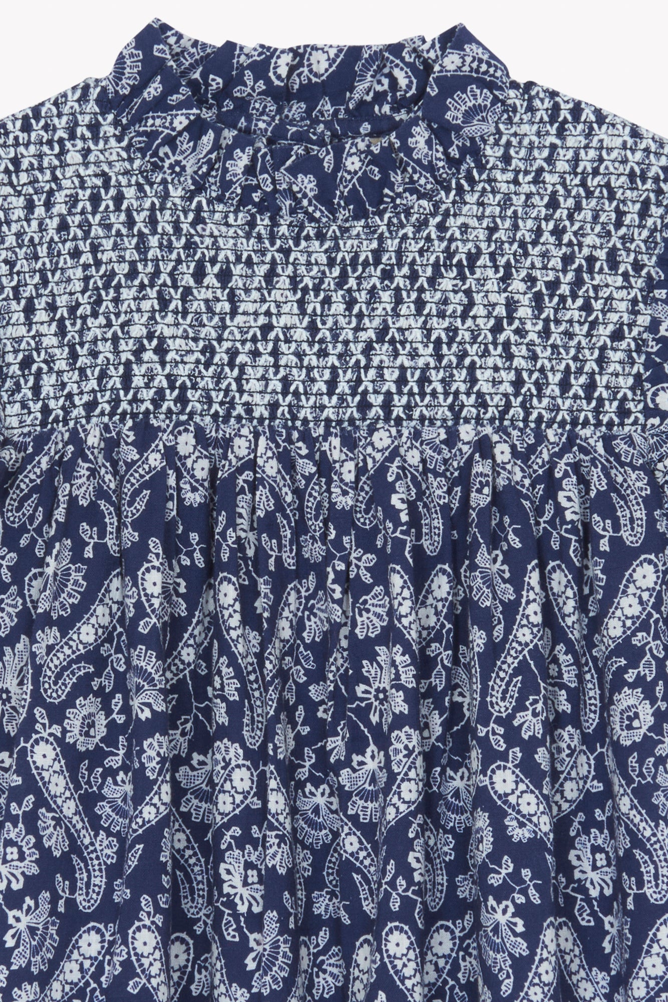 BONTON SMOCKED PAISLEY DRESS