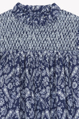 BONTON SMOCKED PAISLEY DRESS