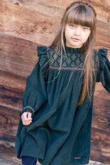 BONTON SMOCKED EMBROIDERY DRESS